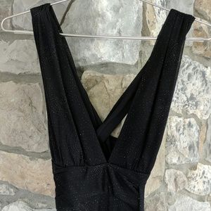 Black with Black glitter long dress